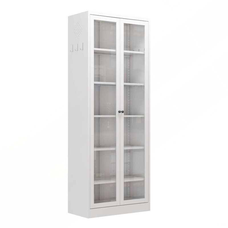 Armoire de cuisine en métal - 72 po de hauteur avec 5 tablettes réglables, armoire autoportante blanche pour cuisine / garde-manger / salle de bain