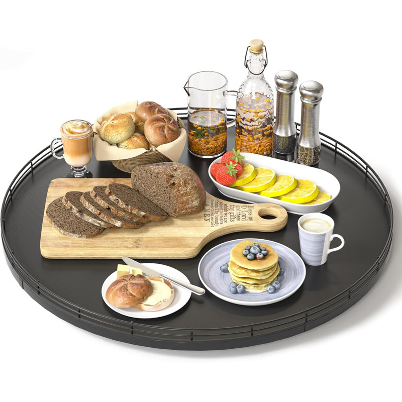18" Oak Lazy Susan 360° Rotating Tray