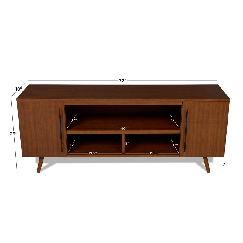 Morris 72 inch TV Stand in Black by Real Flame for TV's up to 70 inches, Dark Brown Wood