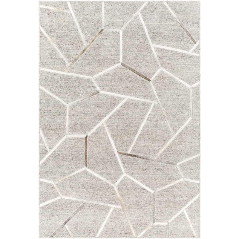 Tapis gris moyen fait à la main Avielle, Rectangle de 10 pi x 14 pi