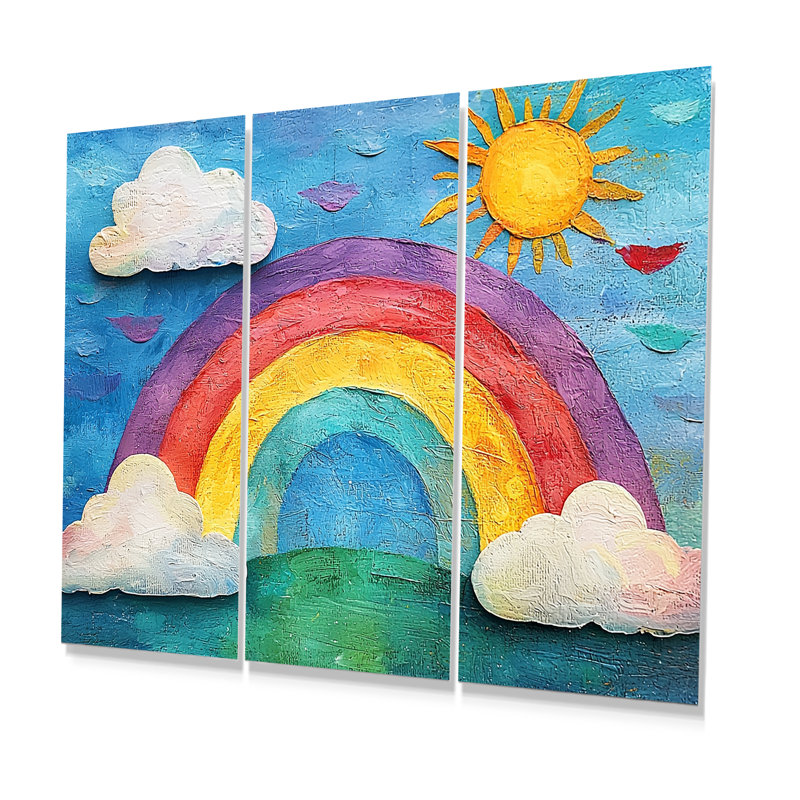 Rainbow Bright I - ensemble d'art mural pour chambre de bébé, Métal métal, H 40 po x l 60 po x P 1 po
