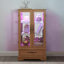 Vitrine lumineuse en verre avec tablettes réglables, armoire de salon