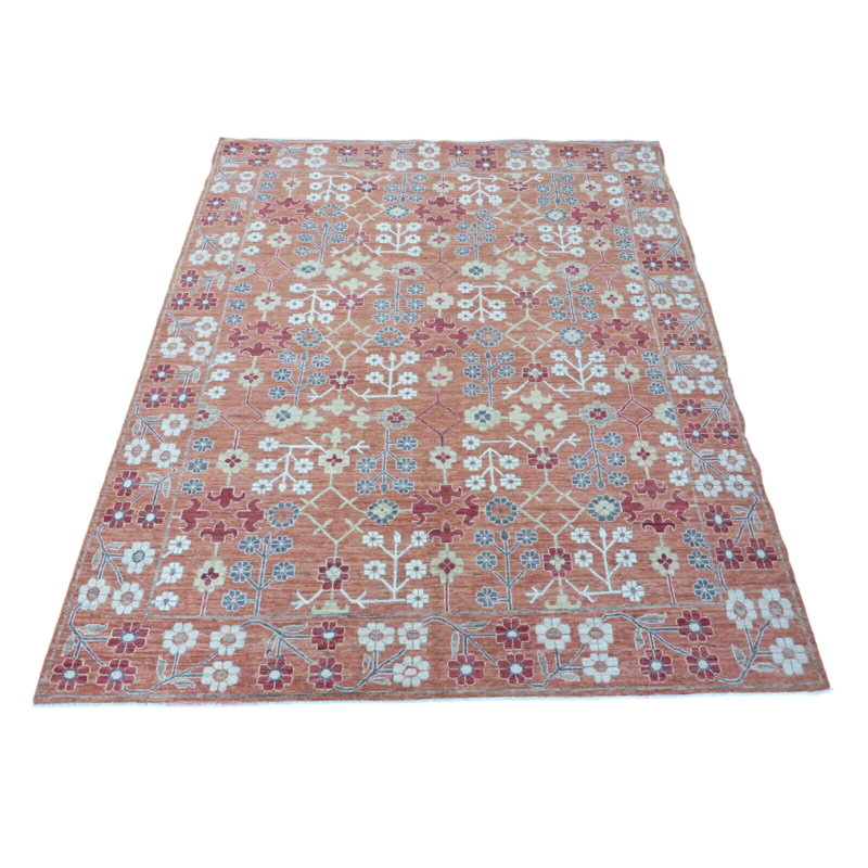 One-of-a-Kind 8'4" X 9'10" Wool Area Rug in Rust Orange