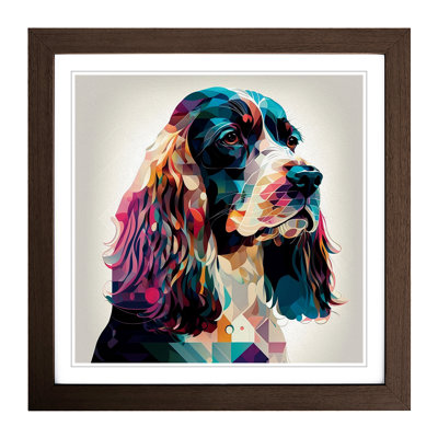 Cocker Spaniel Constructivism - Single Picture Frame Print on Wood