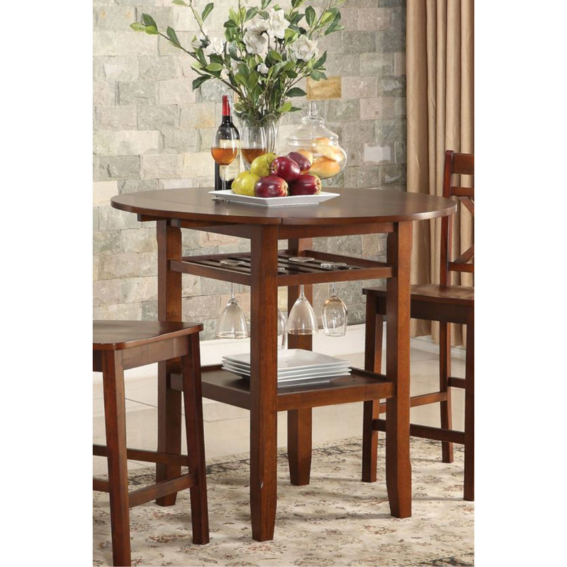 Charming Wooden Counter Height Table With Versatile Features For Stylish Spaces, Cherry