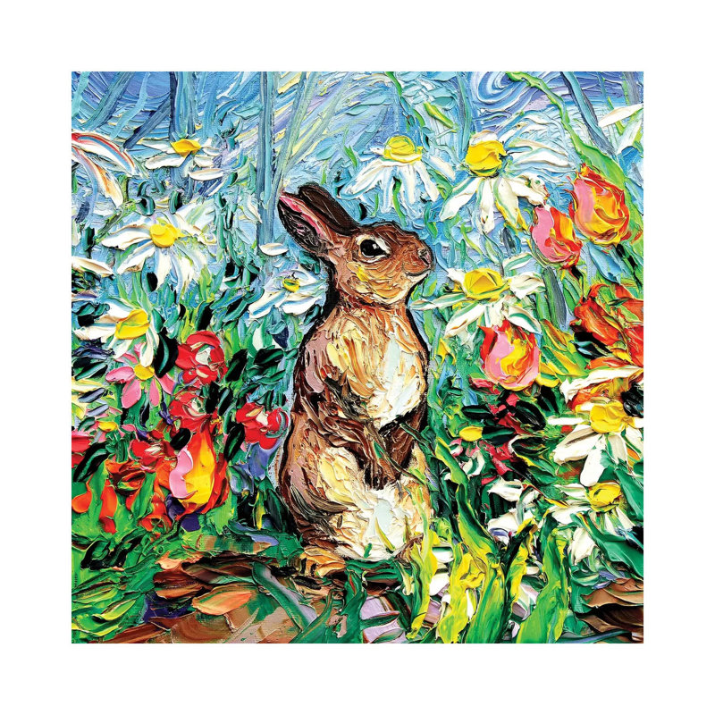 Cottontail by Aja Trier - Wrapped Canvas Painting, 30.48 cm H x 30.48 cm W