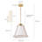 Leibuy 1 - Light Brass Pendant  Metal Chandelier Fabric Shade-1873644417