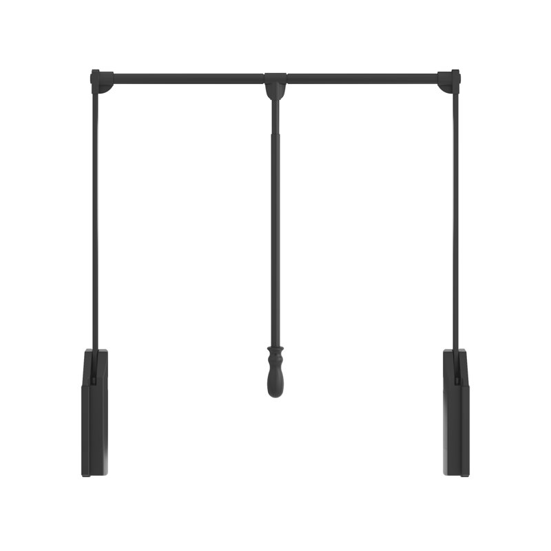 Metal Adjustable Industrial Pipe Clothing Rack, Black Powder Coat