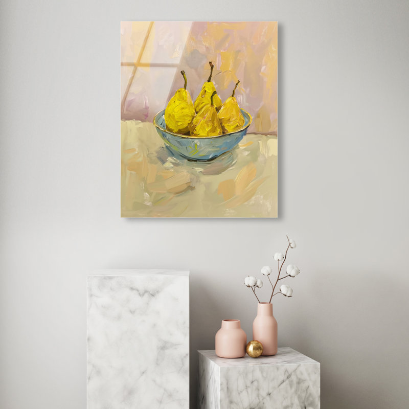 Guava Sunshine Bounty High-Gloss Frameless Acrylic Glass Wall Art Food & Beverages Print by Oliver Gal, Ready to Hang, 16 x 20