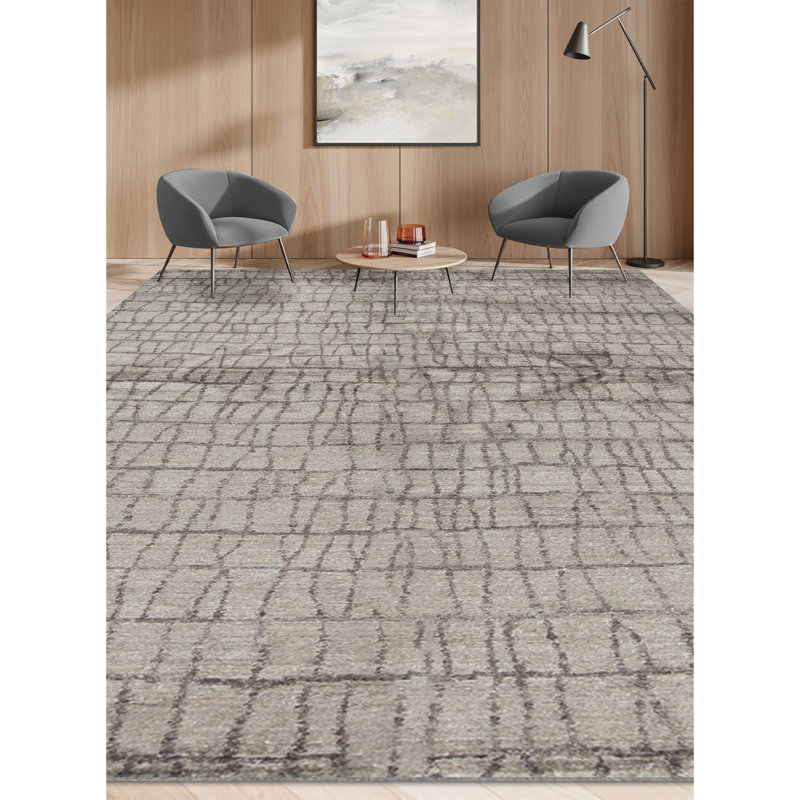 Windsom Geometric Area Rug in Gray