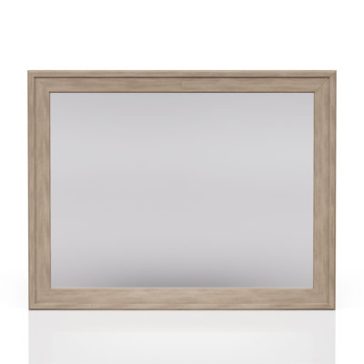 Sand Colored Rectangle Wood Mirror (Includes Mirror Only)