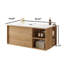 Meuble-lavabo moderne flottant (lavabo non inclus), armoire à grain de bois 36 po avec plateau en pierre frittée blanche et trou de préparation pour évier, étagère ouverte réversible