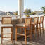 Tabourets de bar en bois d'acacia durable avec dossiers tissés et coussins moelleux pour les patios-1590011763