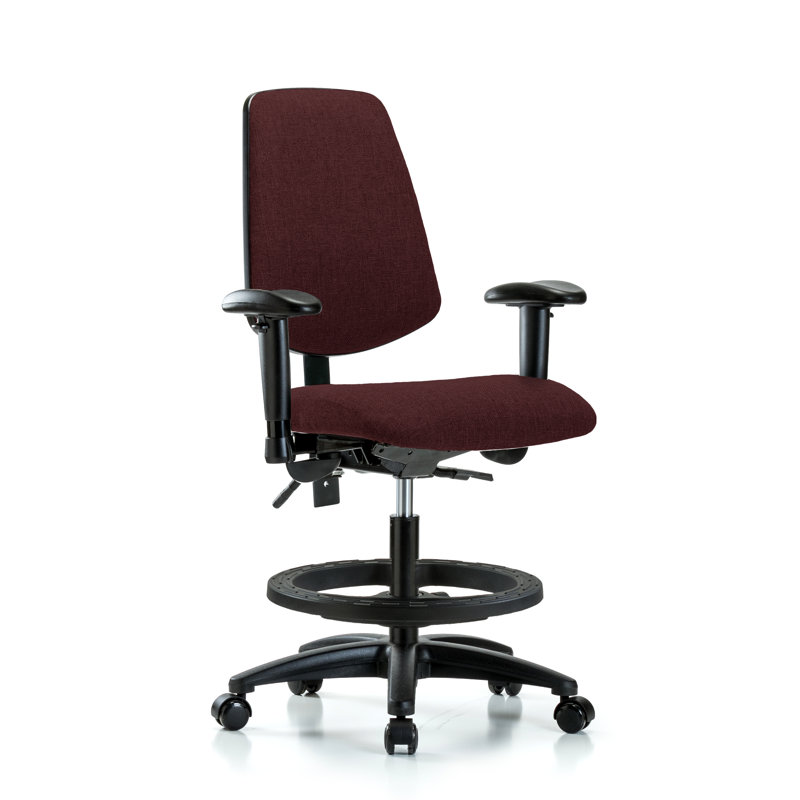Task Chair, Burgundy, Casters, Yes