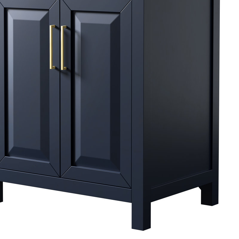 Daria 29'' W Single Bathroom Vanity Base, Dark Blue/Gold