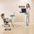 Rolling Laptop Table With Wheels,ipad Slot 31.3"x15.7", Height Adjustable From 25.6" To 37"