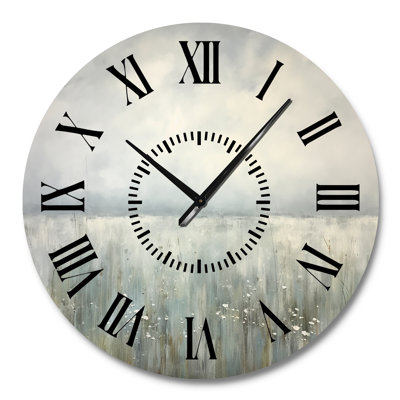 Meadow Minimalism Horizon I - Landscapes Black Face Wall Clock