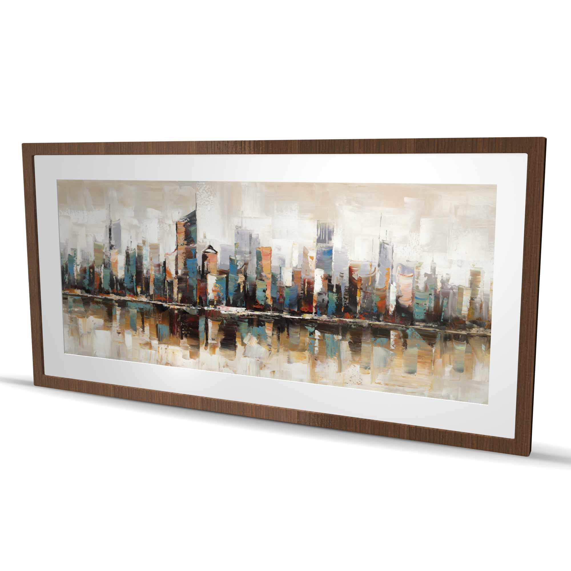 Lark Manor™ Abstract Buildings with Textures - Office Beige Framed ...
