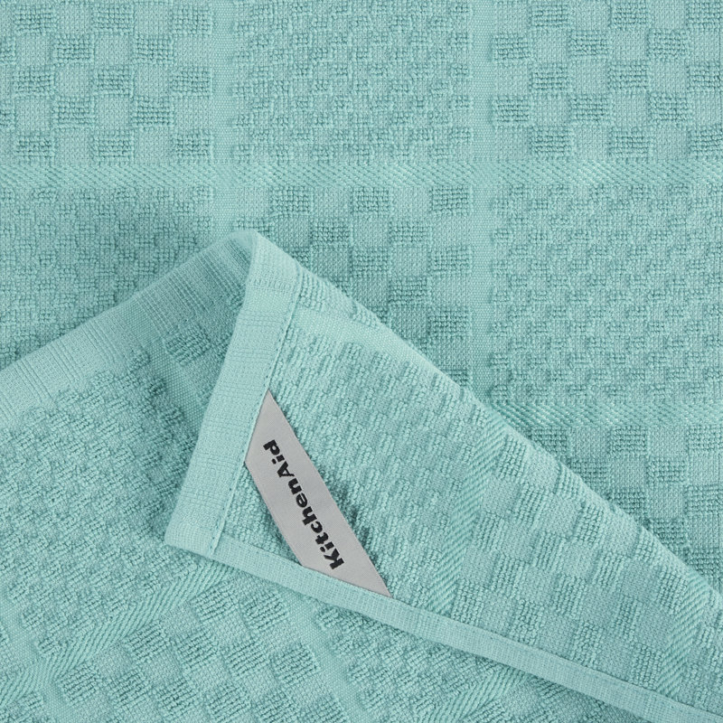 Aqua Sky Quilted Cotton Terry Cloth Oven Mitt and Towel Set