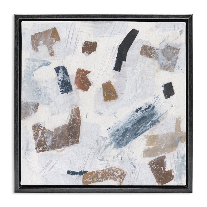 "Dappled Abstract Forms", art mural encadré par Melissa Wang, Cadre flottant noir de jais, H 25 po x l 25 po