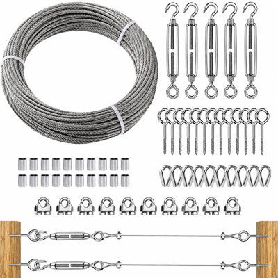 1/8 in Stainless Steel Wire Rope，PVC-Coated for Outdoor Railing, Hanging and DIY Use