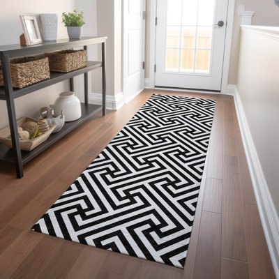 Premium Machine Washable Tweedy Black Rug