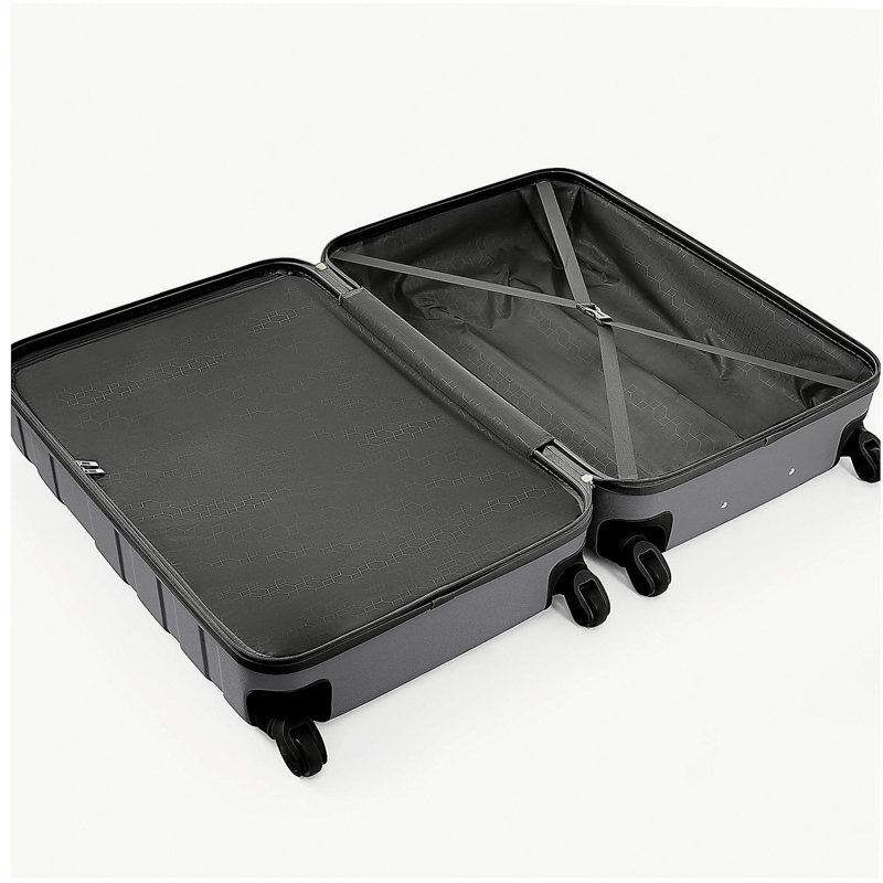 Ensembles de bagages Nouveau modèle ABS Hardshell 3 pièces Ensemble de valises rigides et durables Valise à roulettes avec serrure TSA 20 po x 24 po x 28 po (gris)