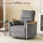 40″ Wide Power Swivel Recliner with USB Charging – Corduroy Glider Barrel Chair