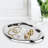 Silver Tray Decorative Vanity Tray Bathroom Tray Jewelry Dish Ceramic Silver Round Plate Holder Makeup Tray Home Organizers Irregular Storage Plate Bathroom Organizer(Long)