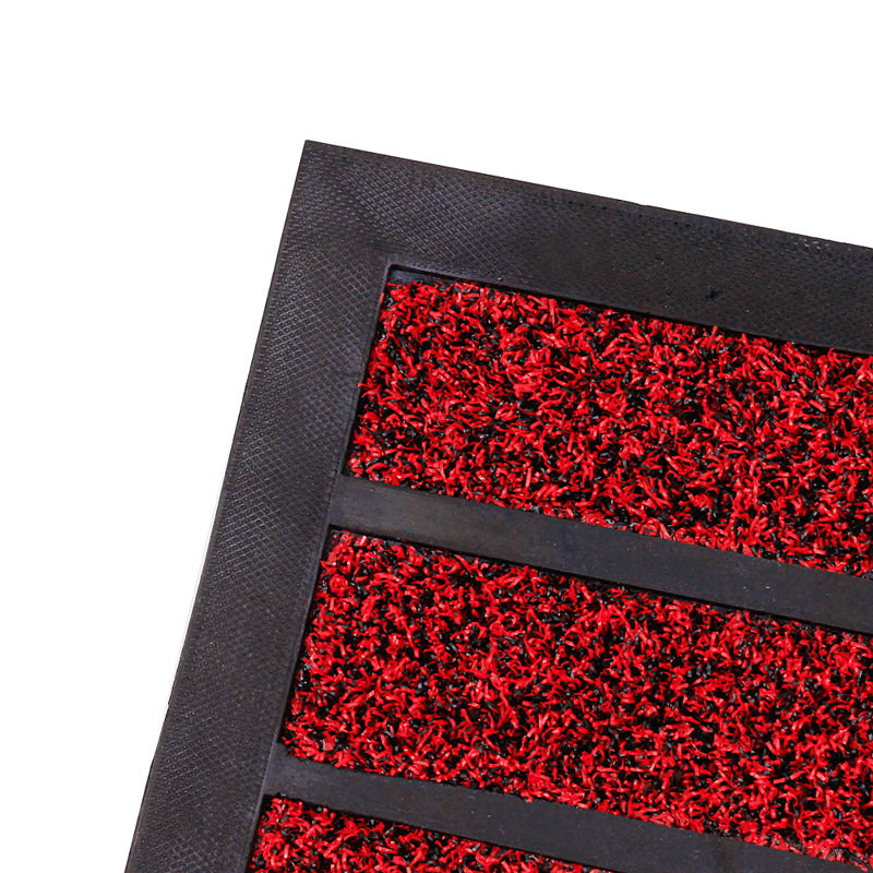 Non-Slip Striped Outdoor Doormat, Red