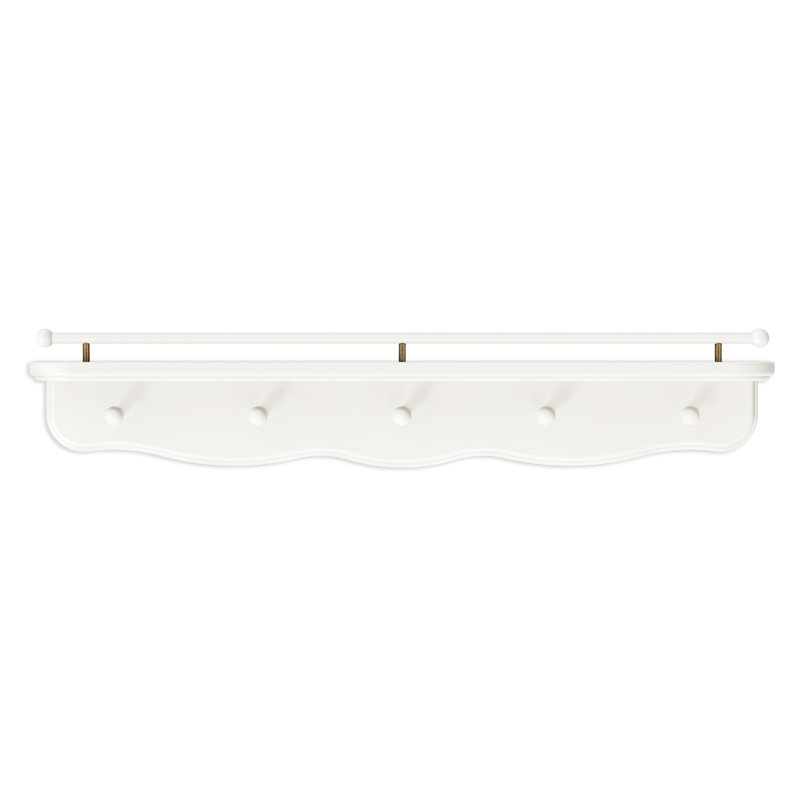 Liberty 31" Wall Shelf with Hooks, Warm White