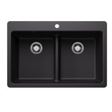 Liven SILGRANIT 33" L x 22" W Double Basin Drop-In/Undermount Kitchen Sink