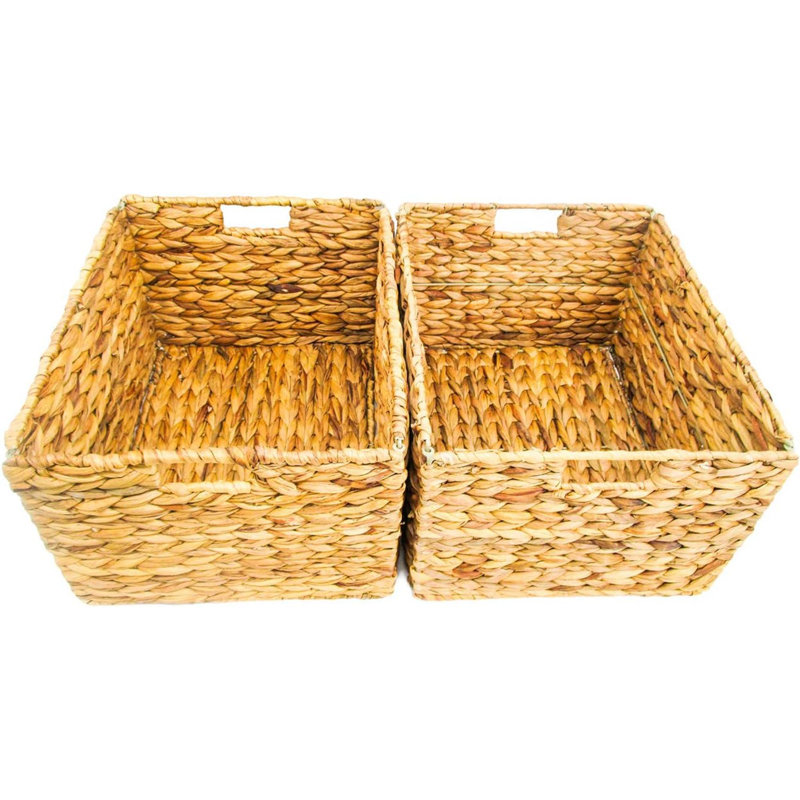 Grands bacs pliables rectangulaires tissés pour le rangement par Trademark Innovations, naturel (ensemble de 2)