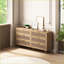 Armoire de rangement moderne en rotin naturel à 6 tiroirs 59,0 po Cabinets | Panneau de fibres à densité moyenne | Chambre à coucher