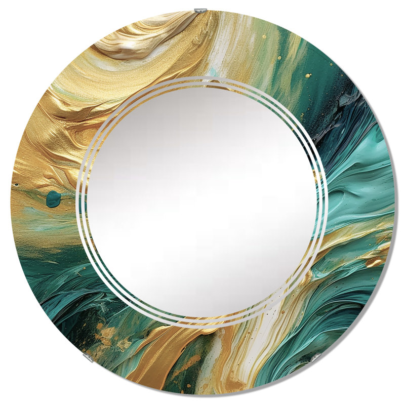 Kohaku - Miroir mural moderne rond, 32 po x 32 po