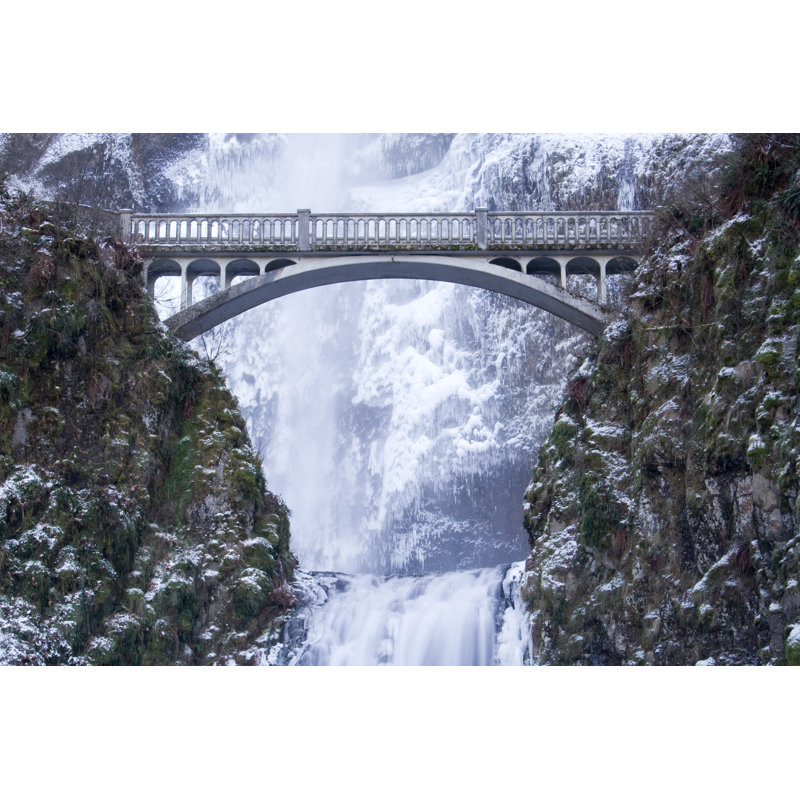 Multnomah Falls Frozen - Wrapped Canvas Print, 81cm H x 122cm W x 3.8 cm D