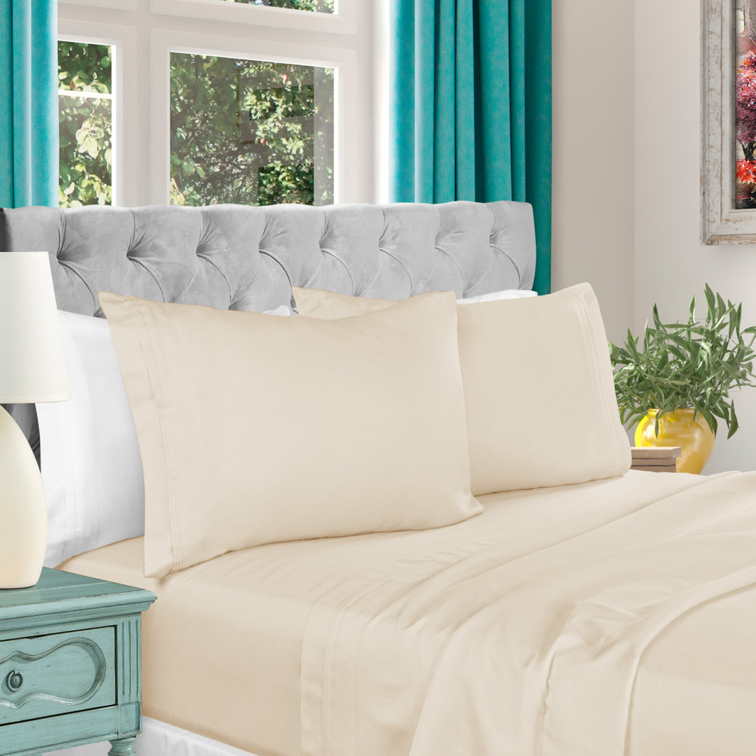 Luxury 1000 Thread Count Certified Egyptian Cotton Solid Extra Deep Pocket 4 Piece Bed Sheet Set Superior 