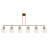 6-Light Kitchen Island Gold Linear Chandelier with Glass Shade