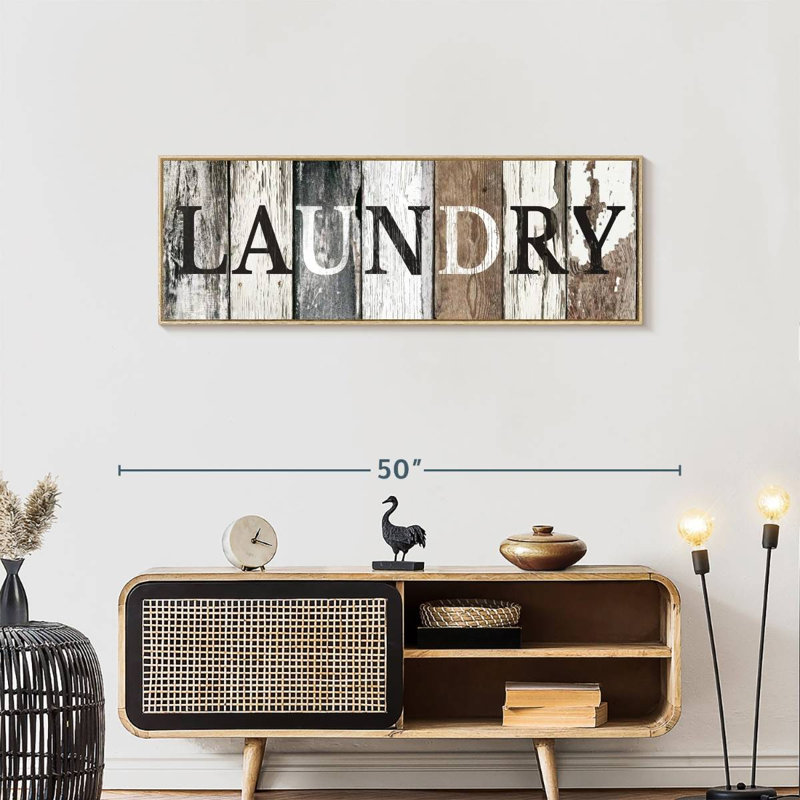 Plaque murale rustique, Floating Frame Natural Wood, 43 po x 15 po