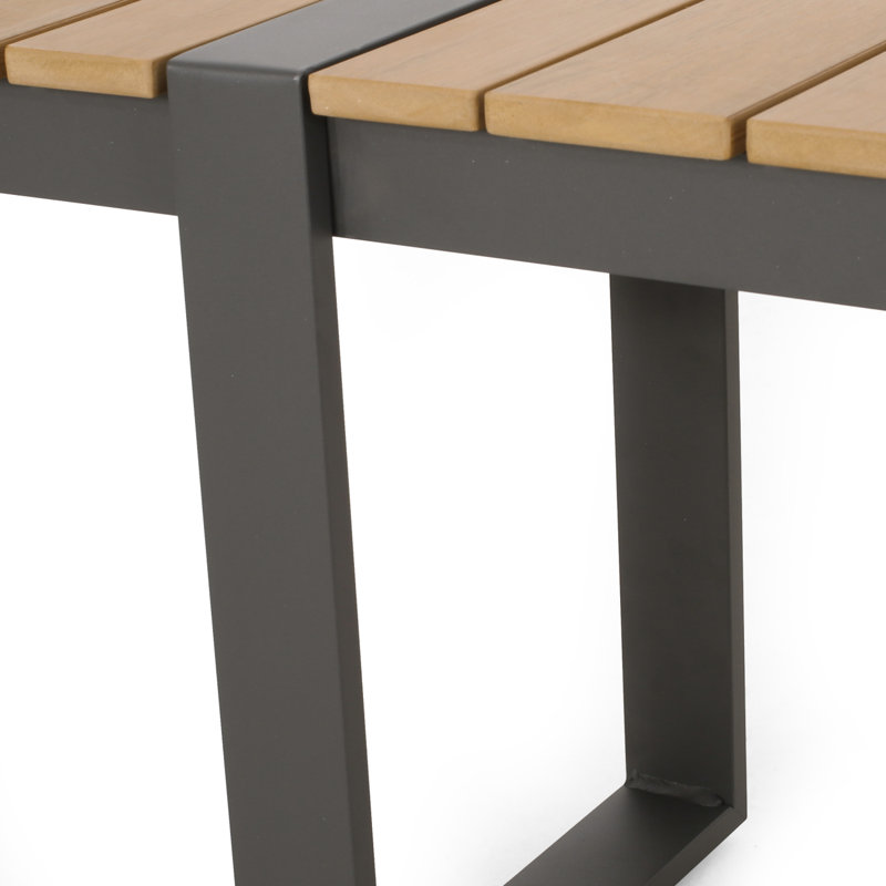 Outdoor Dining Bench, Gray/Natural