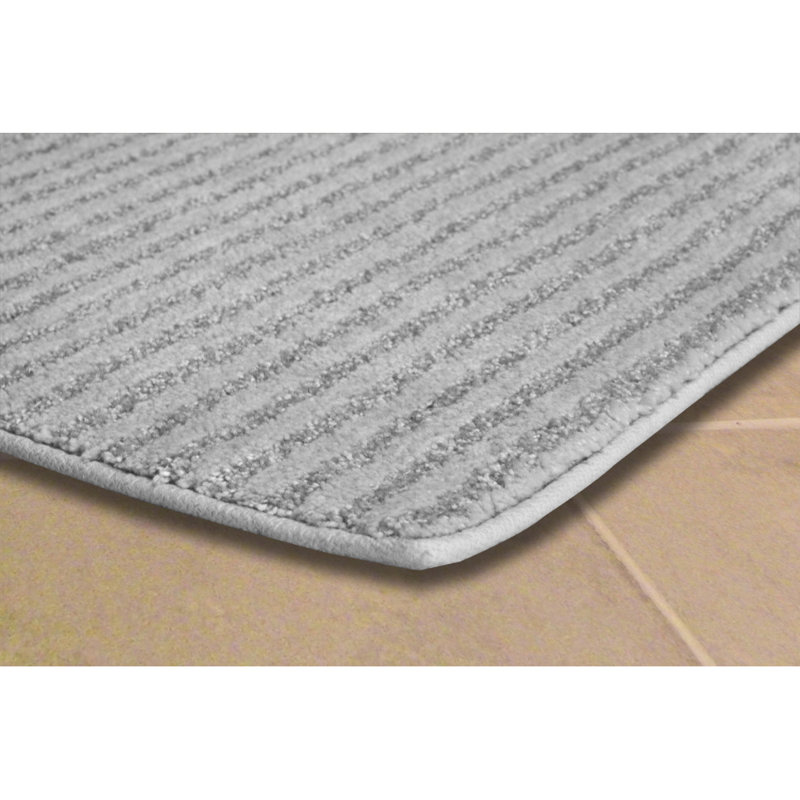 Tapis pour salle de bain en nylon avec envers antidérapant Viridian, Gris platine, 24 po x 40 po
