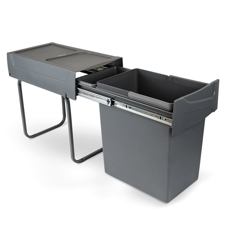 Philson Plastic Manual Lift Pull Out Rubbish Bin - 20L