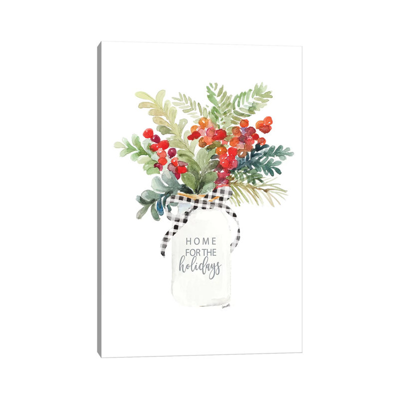 Mason Jar For Christmas by Lanie Loreth - Wrapped Canvas Painting, 20.32 cm H x 30.48 cm W