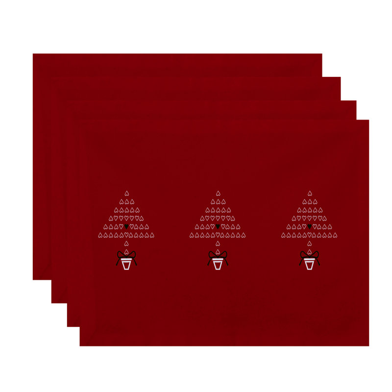 Ensemble de napperons 4 pièces Hearty, Rouge