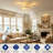 Hexagon Metal Caged Flush Mount Ceiling Fan Light With Remote