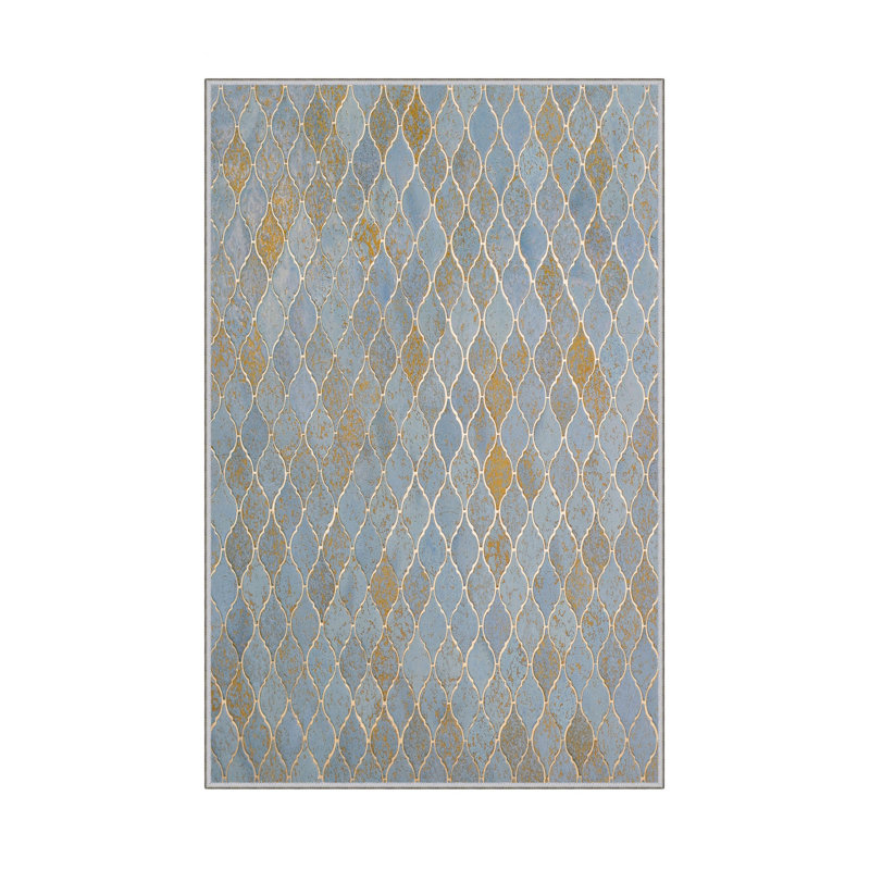 Elegant Hall Carpet, 3D Digital Print Design, 3.9 x 4.9 ft | 100% Polyester, Antibacterial, Non-Slip PVC Dot Underside, Pile Height: 0.04 in, Machine Washable, Perfect for Living Room & Entryway Decor