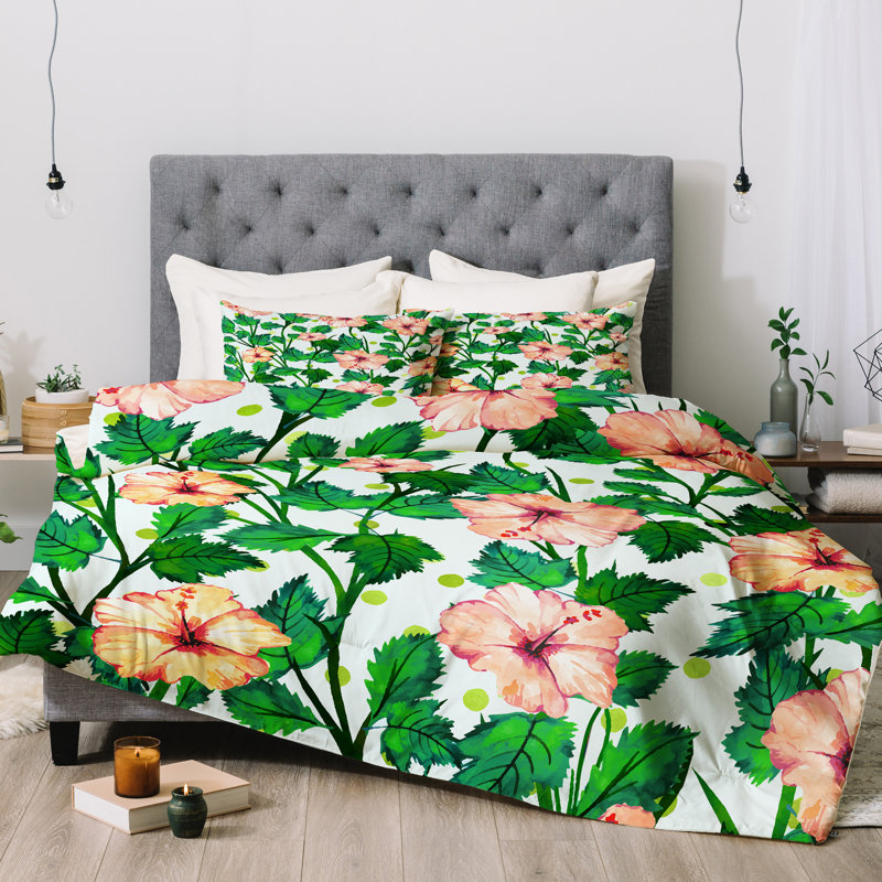 Modern & Contemporary Polyester Floral Comforter, Twin Comforter + 1 Standard Pillowcase