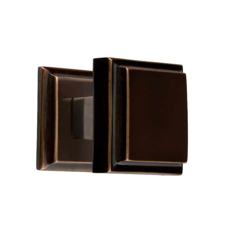 Alhambra Square Knob, 1.26" H x 1.25" W x 1.25" D, Brushed Brass
