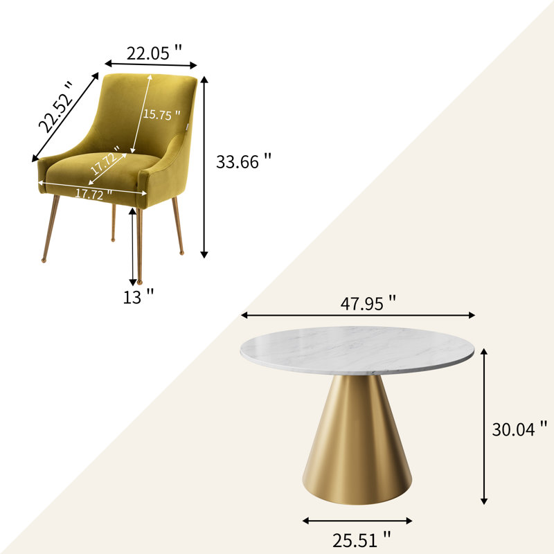 Ensemble de salle à manger 47,95 po Magallanes, Blanc, Vert