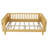 Full Size Kids Wood Platform Bed with Rails, Low Profile Full Bed for Girls and Boys, Natural Finish
